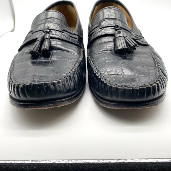 Florsheim Loafers Pisa tassel crocodile black SZ 13. main image 6